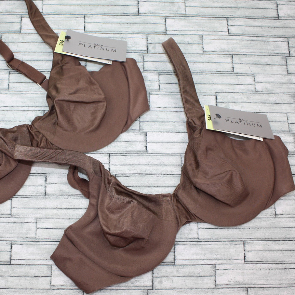 34B Bali 2PC NWT Brown Seamless Unlined Bras